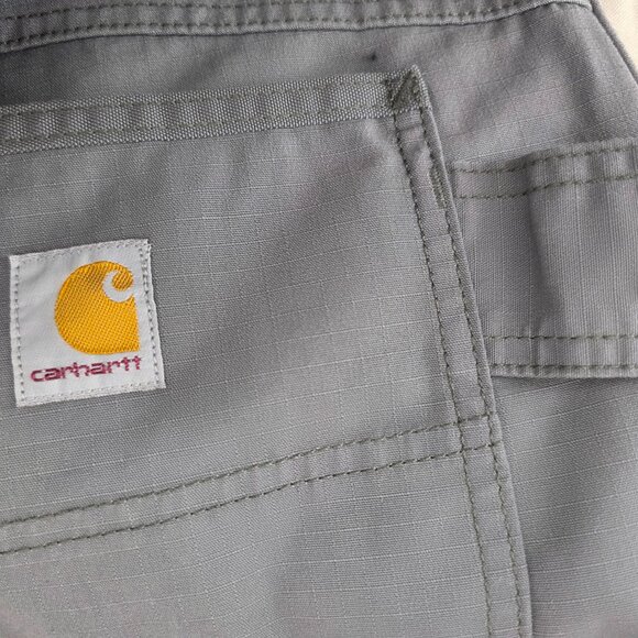 Carhartt Mens Rugged Flex Canvas Work Shorts Size 40 Relaxed Fit  Gray Khaki 3of - Picture 16 of 16